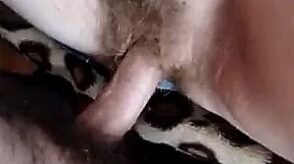 Behaarte Muschi gefickt und reingespritzt